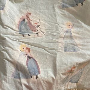 Pottery Barn Kids Frozen Queen Duvet Cover with 2Shams (Blue and White Accent)
